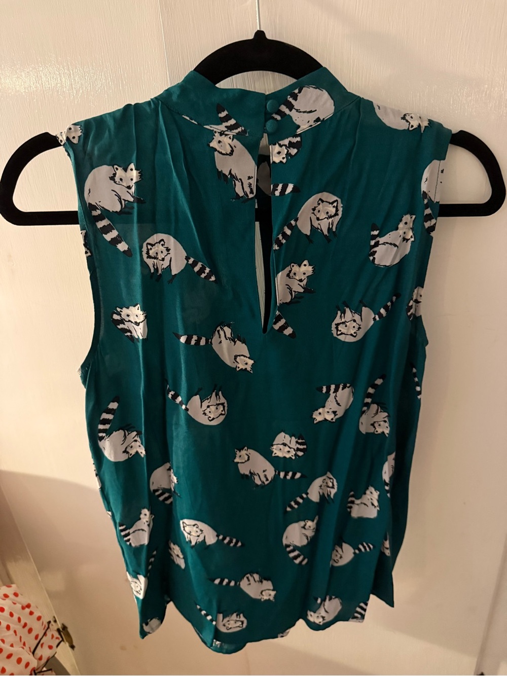 ModCloth Sleeveless Raccoon Print Blouse